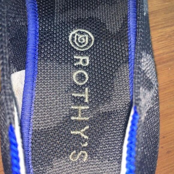 ROTHY’S Women’s Size 7 The Original Slip On Sneaker Camo Black /Grey /Blue - Picture 4 of 10